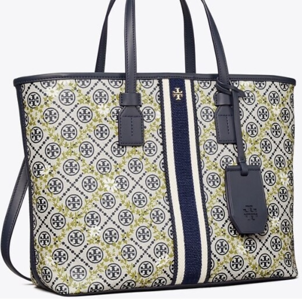 Tory Burch T Monogram Floral Vine
Small Top-Zip Tote Bag |